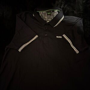 Boss Dark Polo Shirt with White Accents